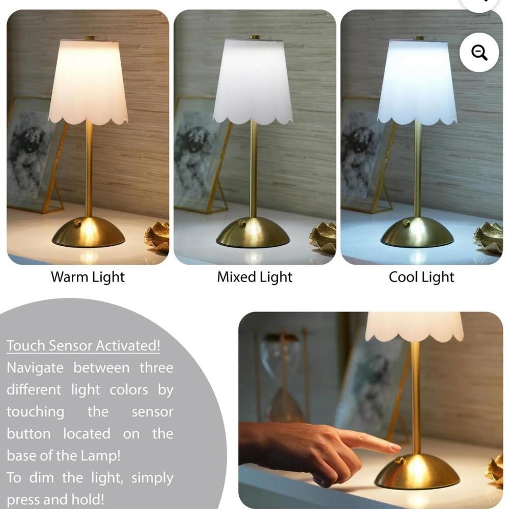 Scalloped LED Touch Lamp three light settings BNWT - Picture 3 of 3